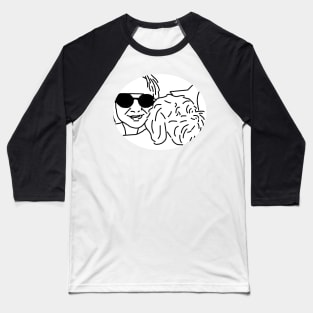 Pets Friend of the Artist and Ricky Oval Black and White Baseball T-Shirt
